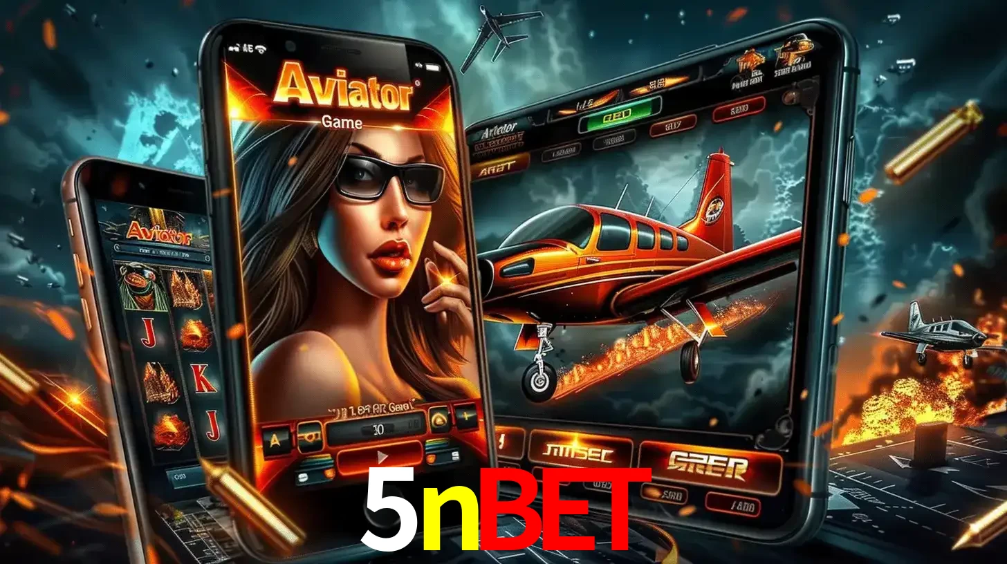O popular jogo de apostas Aviator exibido em vários celulares e tablets, mostrando a interface emocionante e a ação de voo disponíveis para jogar agora no 5nbet.