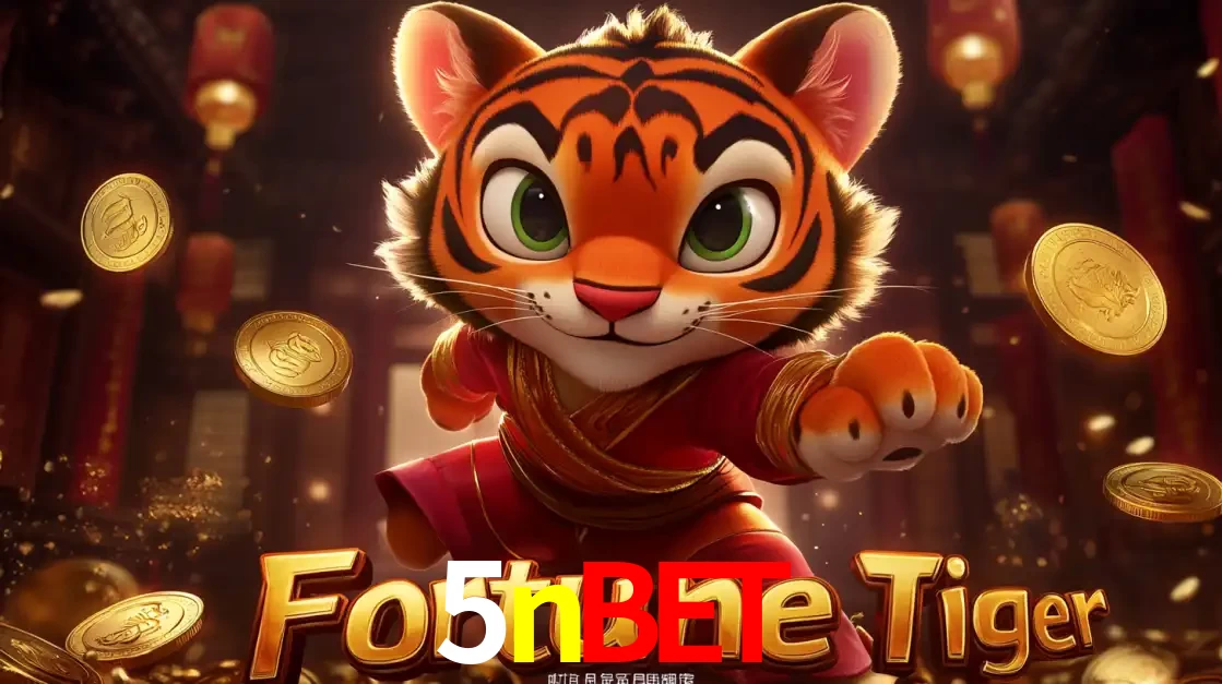 O carismático mascote do jogo de slot Fortune Tiger, um tigre fofo em pose de artes marciais, pronto para trazer sorte e multiplicadores de ganhos no cassino online 5nbet.