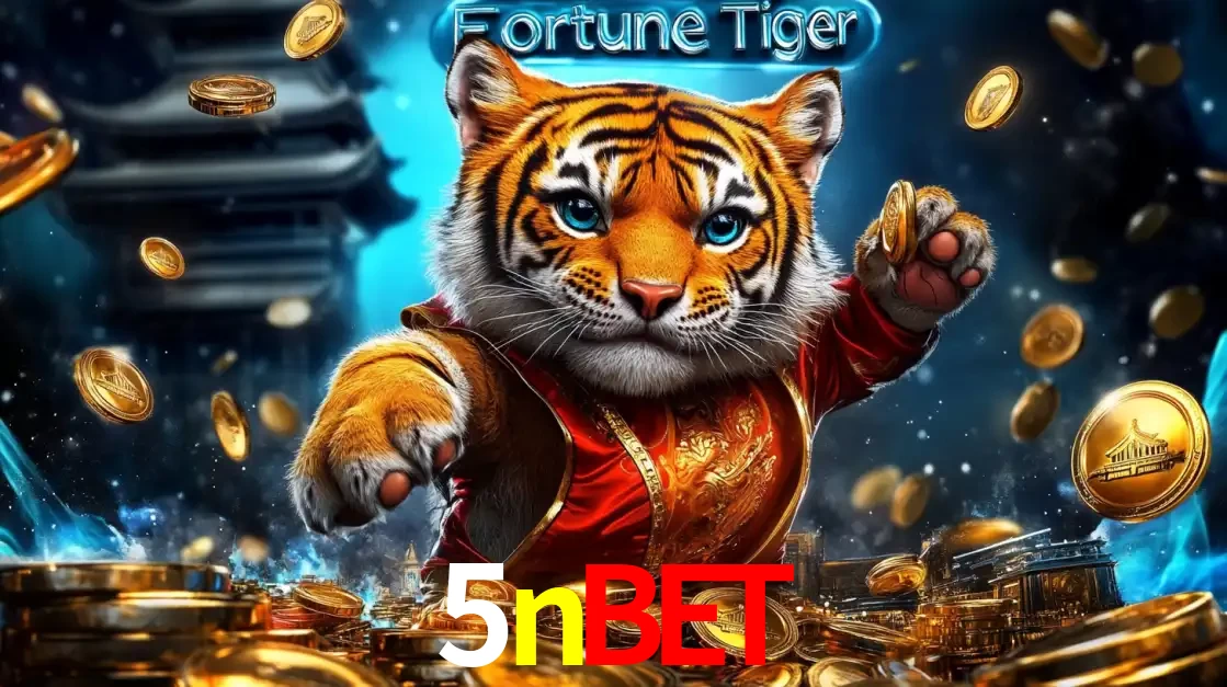 Imagem promocional do jogo de slot Fortune Tiger, com um tigre majestoso em traje tradicional cercado por uma fortuna em moedas de ouro, disponível agora no cassino 5nbet.